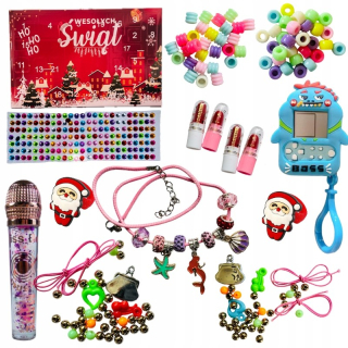 D1 ADVENTNÝ KALENDÁR PRE DIEVČATÁ DETI S HROU DIY KORÁLKY ŠPERKY